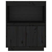 Thumbnail for Sideboard Schwarz 60x34x75 cm Massivholz Kiefer