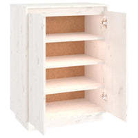 Thumbnail for Schuhschrank Weiß 60x35x80 cm Massivholz Kiefer