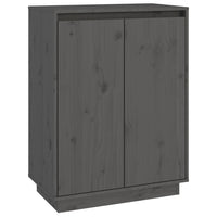 Thumbnail for Schuhschrank Grau 60x35x80 cm Massivholz Kiefer
