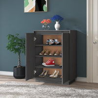 Thumbnail for Schuhschrank Grau 60x35x80 cm Massivholz Kiefer