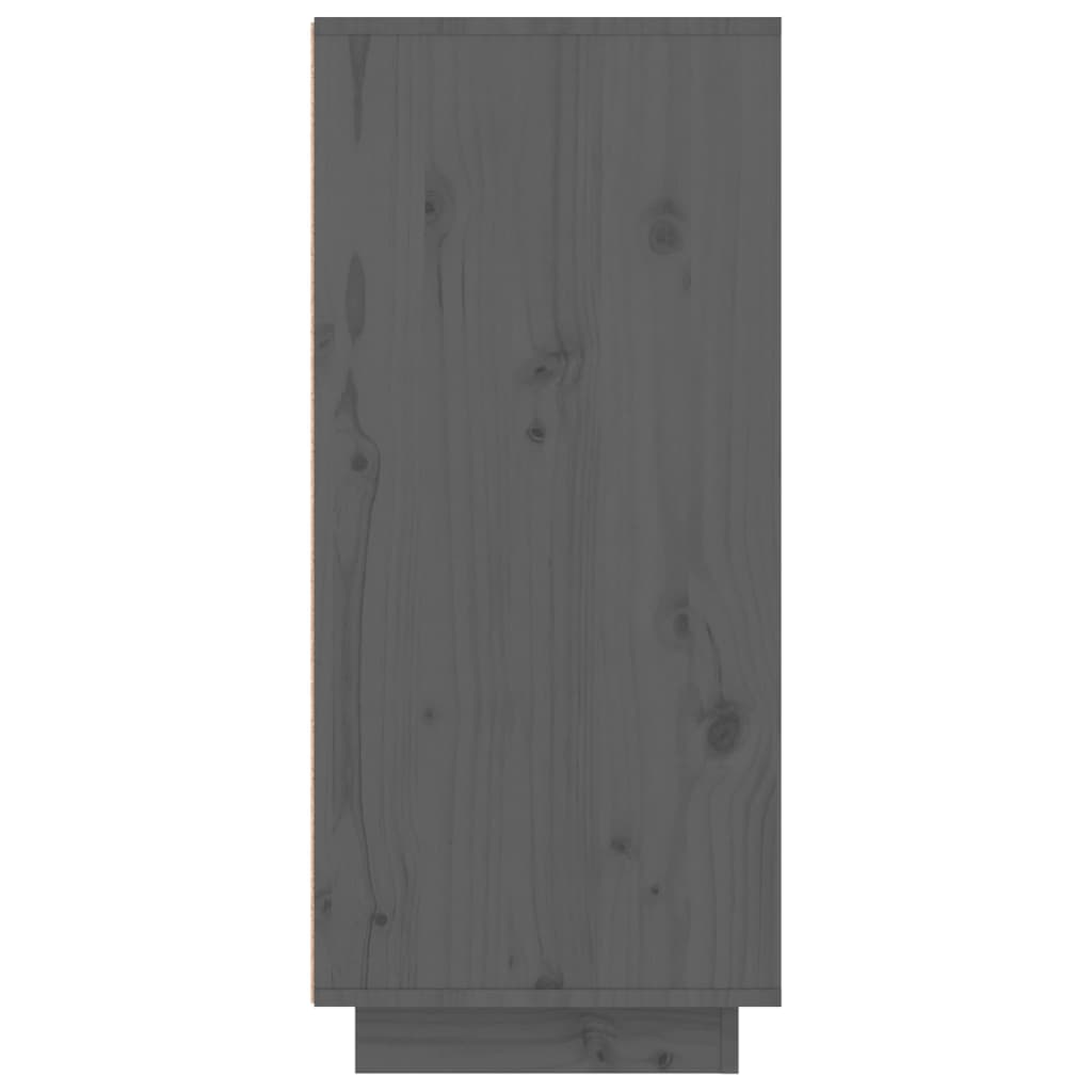 Schuhschrank Grau 60x35x80 cm Massivholz Kiefer