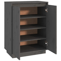 Thumbnail for Schuhschrank Grau 60x35x80 cm Massivholz Kiefer