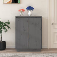 Thumbnail for Schuhschrank Grau 60x35x80 cm Massivholz Kiefer