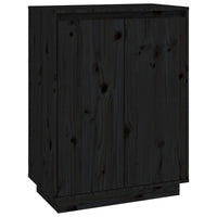 Thumbnail for Schuhschrank Schwarz 60x35x80 cm Massivholz Kiefer