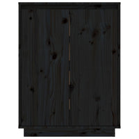 Thumbnail for Schuhschrank Schwarz 60x35x80 cm Massivholz Kiefer