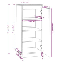 Thumbnail for Schuhschrank 35x35x80 cm Massivholz Kiefer