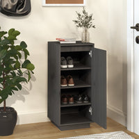 Thumbnail for Schuhschrank Grau 35x35x80 cm Massivholz Kiefer