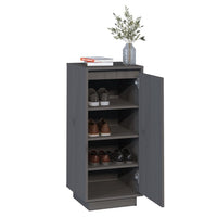 Thumbnail for Schuhschrank Grau 35x35x80 cm Massivholz Kiefer