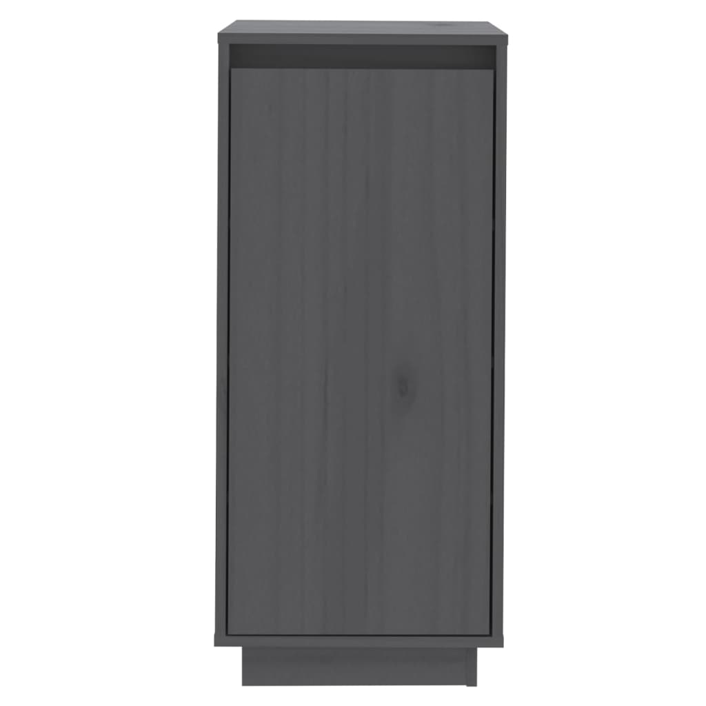 Schuhschrank Grau 35x35x80 cm Massivholz Kiefer