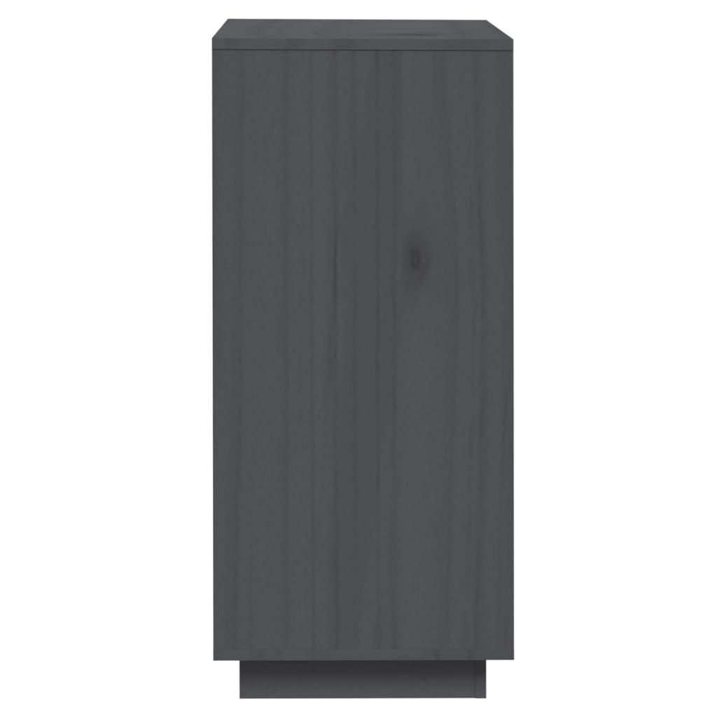 Schuhschrank Grau 35x35x80 cm Massivholz Kiefer