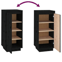 Thumbnail for Schuhschrank Schwarz 35x35x80 cm Massivholz Kiefer