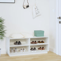 Thumbnail for Schuhregal Weiß 110x34x45 cm Massivholz Kiefer