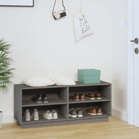 Thumbnail for Schuhregal Grau 110x34x45 cm Massivholz Kiefer