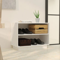 Thumbnail for Schuhschrank Weiß 60x34x45 cm Massivholz Kiefer