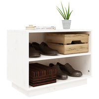 Thumbnail for Schuhschrank Weiß 60x34x45 cm Massivholz Kiefer