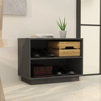 Thumbnail for Schuhschrank Grau 60x34x45 cm Massivholz Kiefer