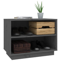 Thumbnail for Schuhschrank Grau 60x34x45 cm Massivholz Kiefer
