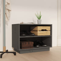 Thumbnail for Schuhschrank Grau 60x34x45 cm Massivholz Kiefer