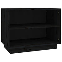 Thumbnail for Schuhschrank Schwarz 60x34x45 cm Massivholz Kiefer