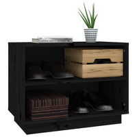 Thumbnail for Schuhschrank Schwarz 60x34x45 cm Massivholz Kiefer