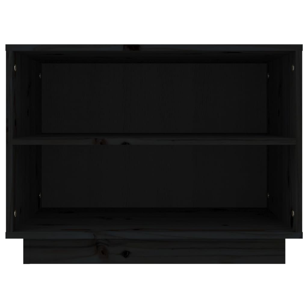 Schuhschrank Schwarz 60x34x45 cm Massivholz Kiefer