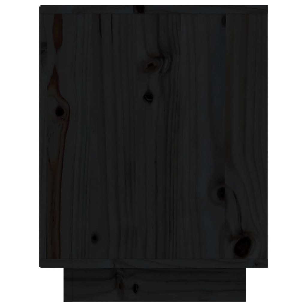 Schuhschrank Schwarz 60x34x45 cm Massivholz Kiefer