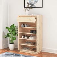 Thumbnail for Schuhregal 60x34x105 cm Massivholz Kiefer