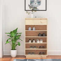 Thumbnail for Schuhregal 60x34x105 cm Massivholz Kiefer