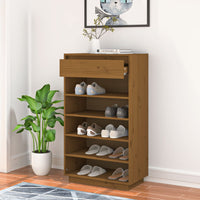 Thumbnail for Schuhregal Honigbraun 60x34x105 cm Massivholz Kiefer