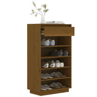 Thumbnail for Schuhregal Honigbraun 60x34x105 cm Massivholz Kiefer