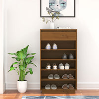 Thumbnail for Schuhregal Honigbraun 60x34x105 cm Massivholz Kiefer