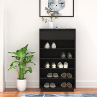 Thumbnail for Schuhregal Schwarz 60x34x105 cm Massivholz Kiefer