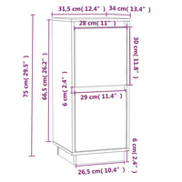 Thumbnail for Sideboard 31,5x34x75 cm Massivholz Kiefer
