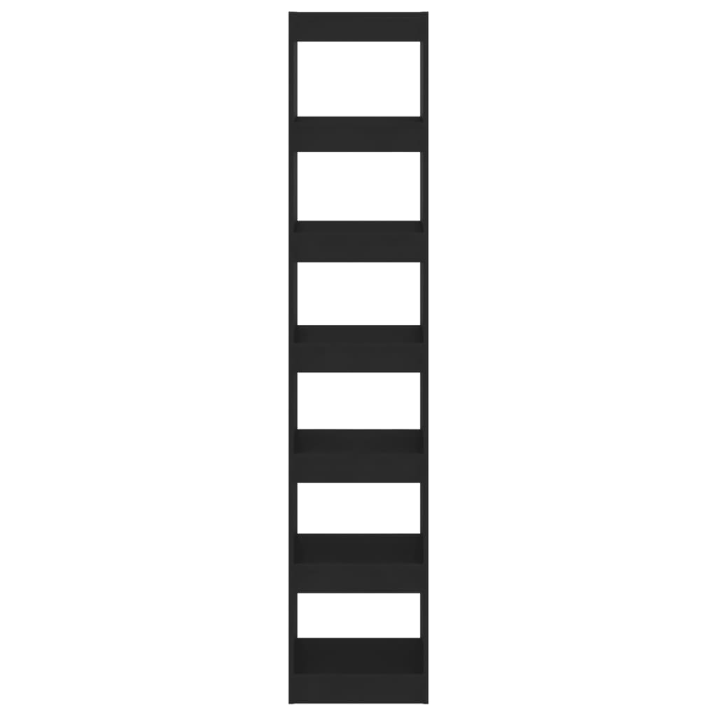 Bücherregal/Raumteiler Schwarz 40x30x198 cm