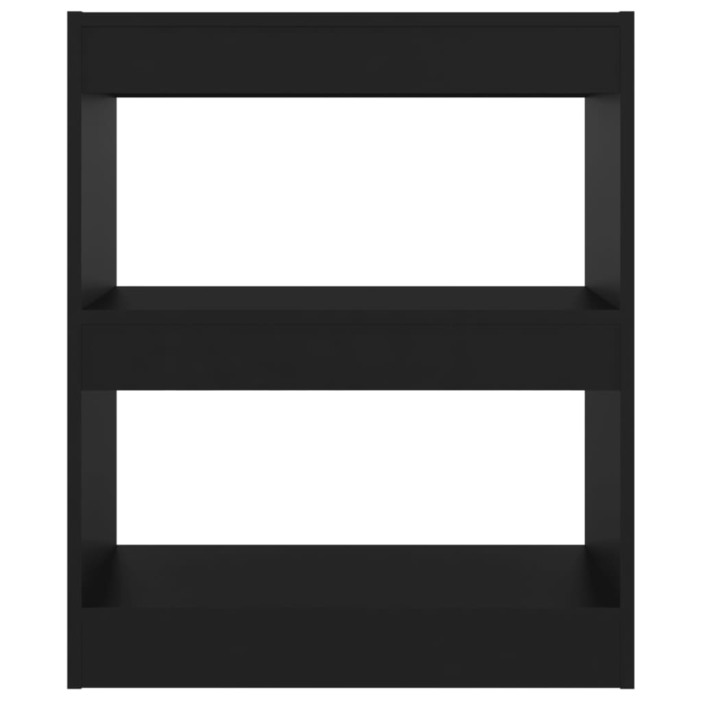 Bücherregal/Raumteiler Schwarz 60x30x72 cm
