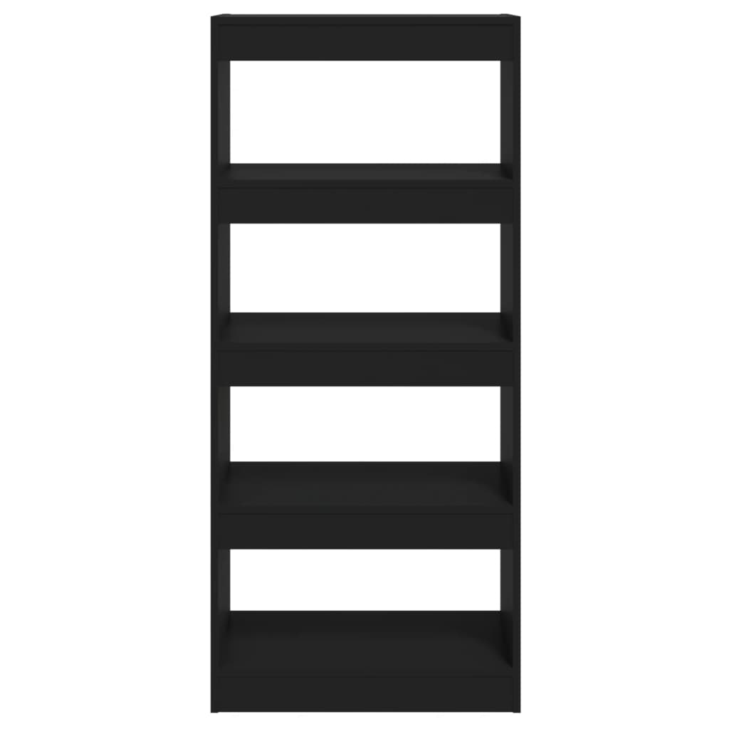 Bücherregal/Raumteiler Schwarz 60x30x135 cm Holzwerkstoff