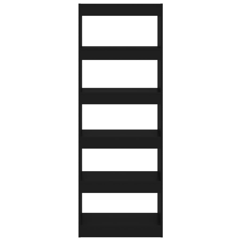 Bücherregal/Raumteiler Schwarz 60x30x166 cm Spanplatte