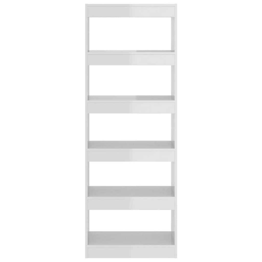 Bücherregal/Raumteiler Hochglanz-Weiß 60x30x166 cm Spanplatte