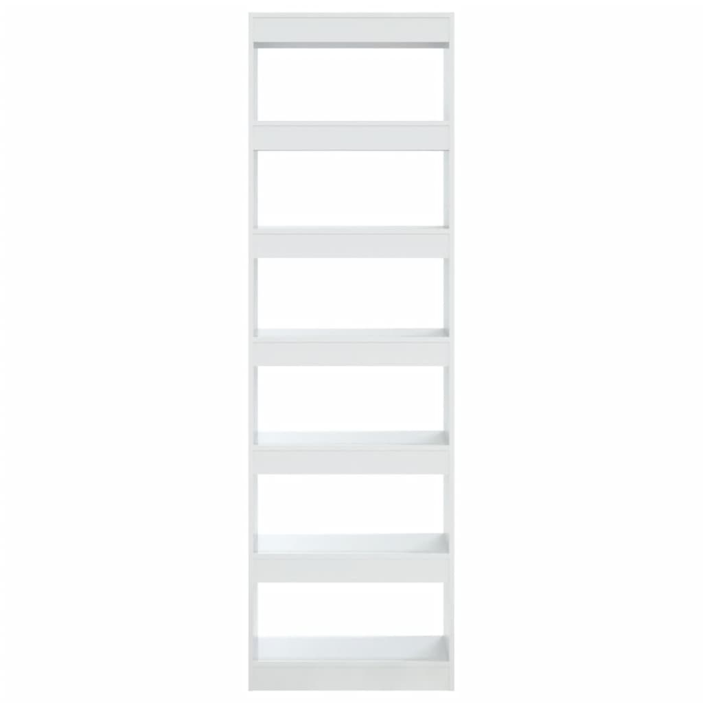 Bücherregal/Raumteiler Hochglanz-Weiß 60x30x198cm