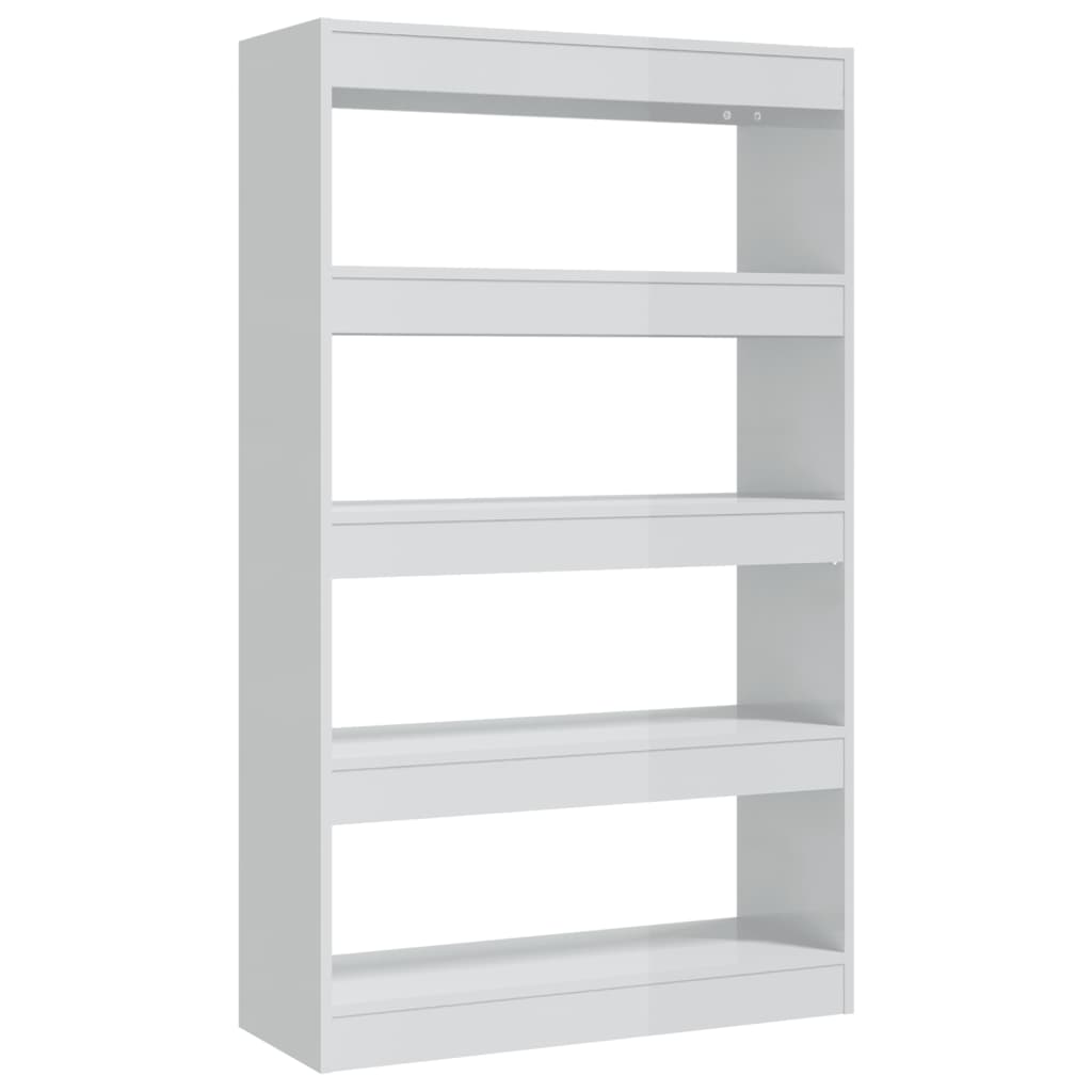 Bücherregal/Raumteiler Hochglanz-Weiß 80x30x135 cm Spanplatte