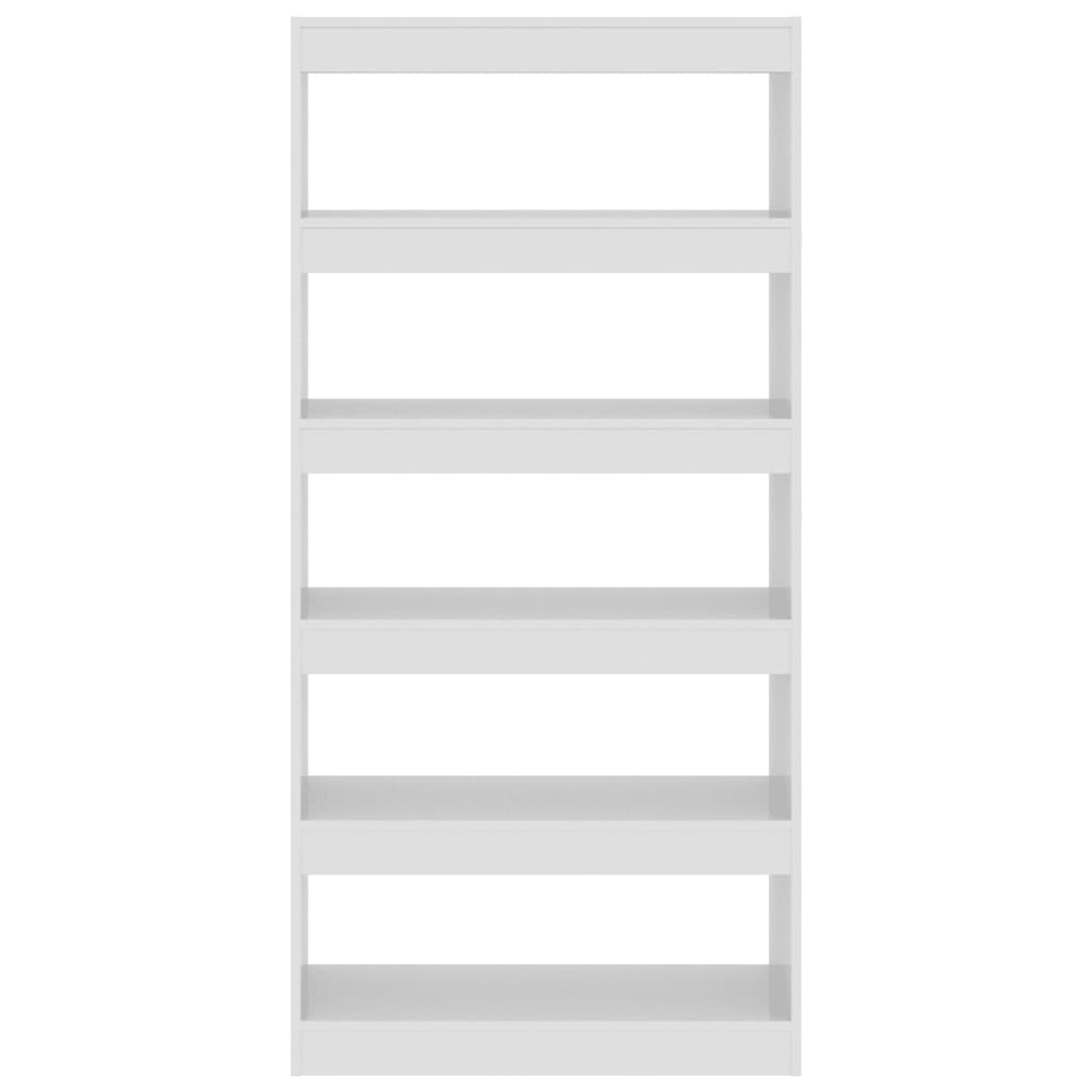 Bücherregal/Raumteiler Hochglanz-Weiß 80x30x166 cm Spanplatte