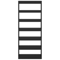 Thumbnail for Bücherregal/Raumteiler Schwarz 80x30x198 cm Holzwerkstoff