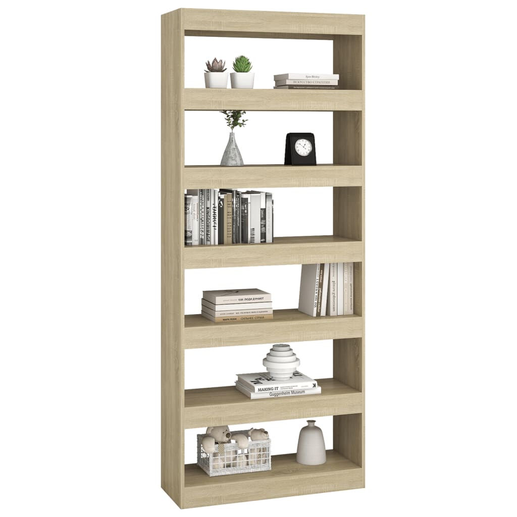 Bücherregal/Raumteiler Sonoma-Eiche 80x30x198 cm Spanplatte