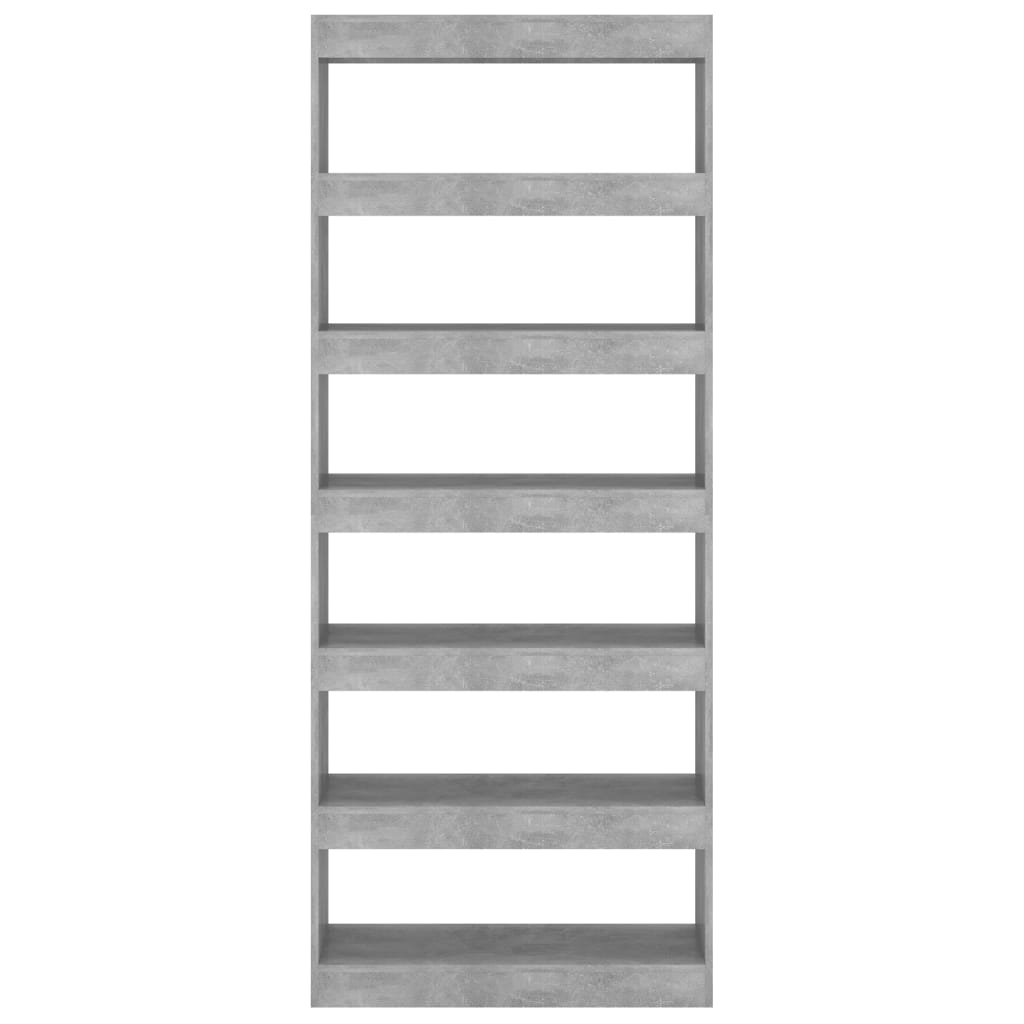 Bücherregal/Raumteiler Betongrau 80x30x198 cm Spanplatte