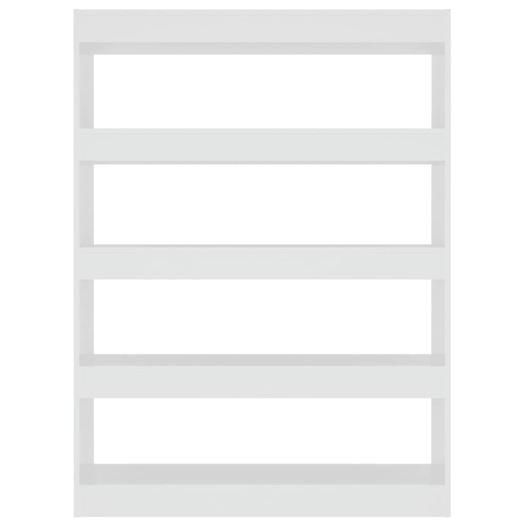 Bücherregal/Raumteiler Hochglanz-Weiß 100x30x135 cm
