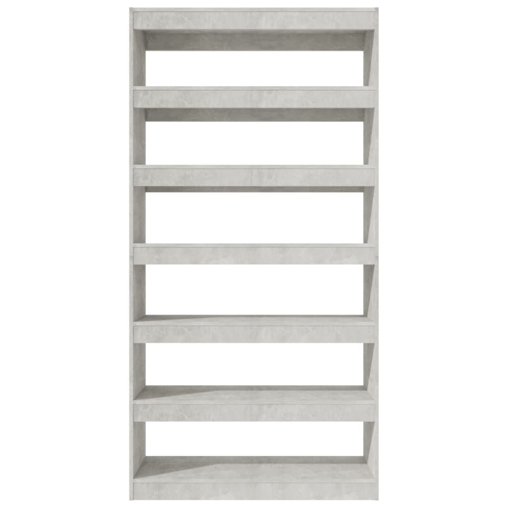 Bücherregal/Raumteiler Betongrau 100×30×198 cm Holzwerkstoff