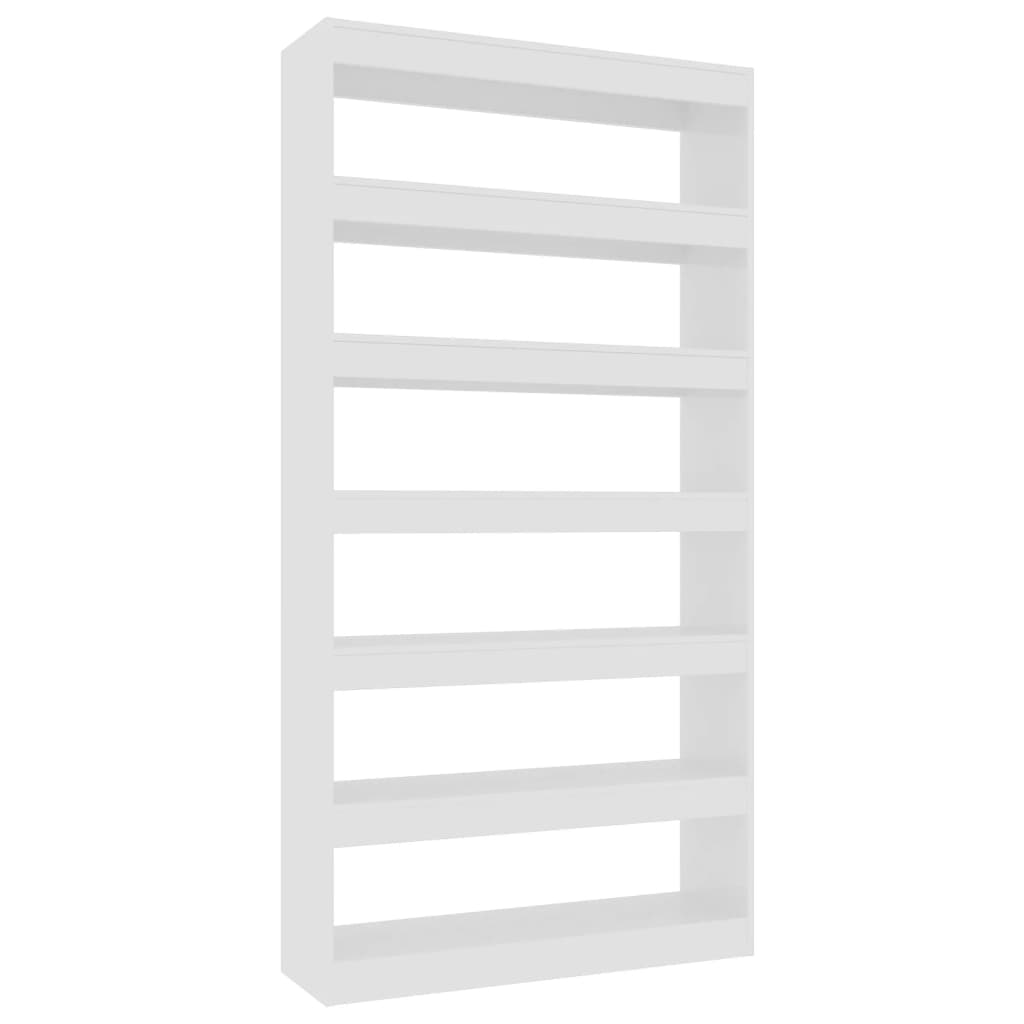 Bücherregal/Raumteiler Hochglanz-Weiß 100×30×198 cm