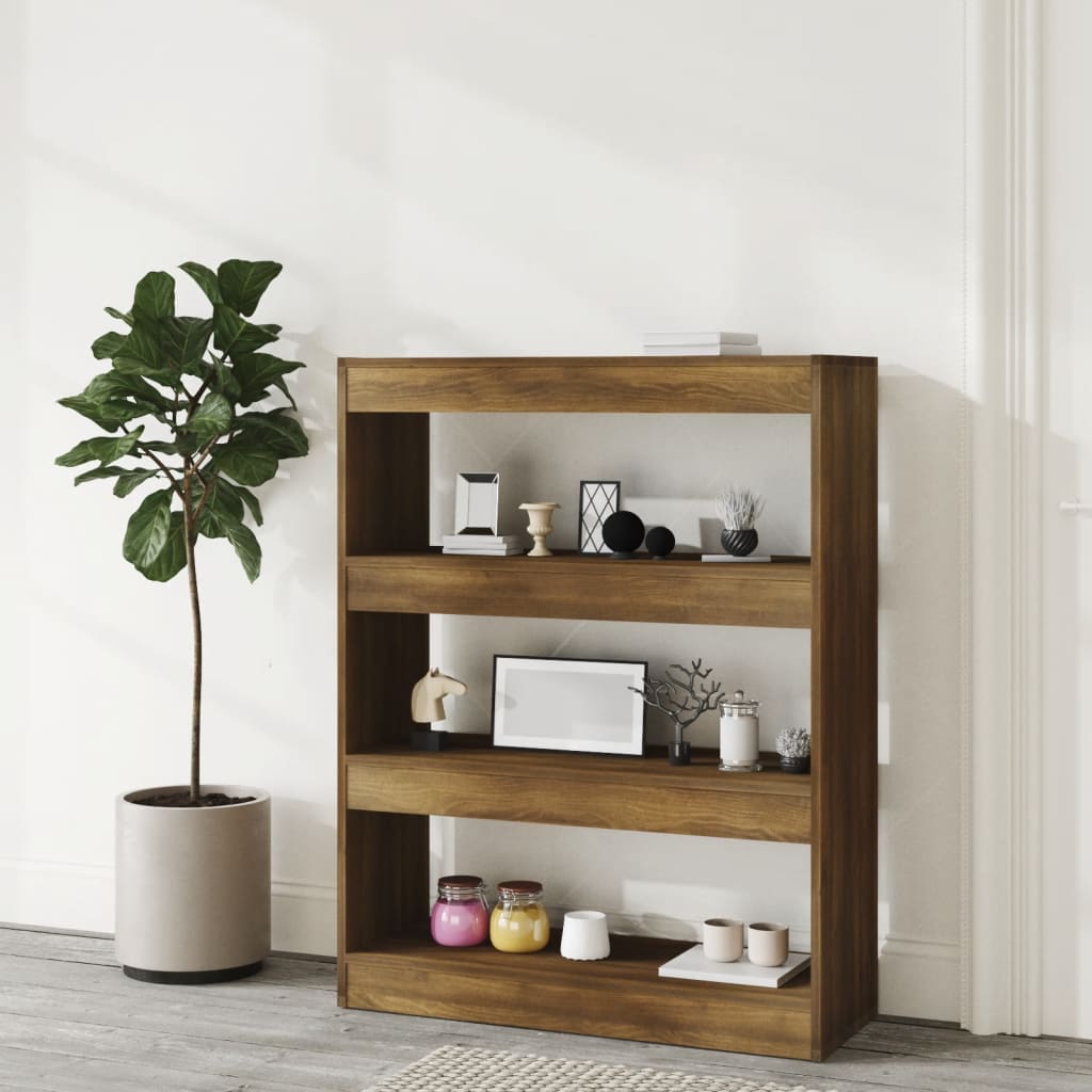 Bücherregal/Raumteiler Braun Eiche 80x30x103 cm Holzwerkstoff