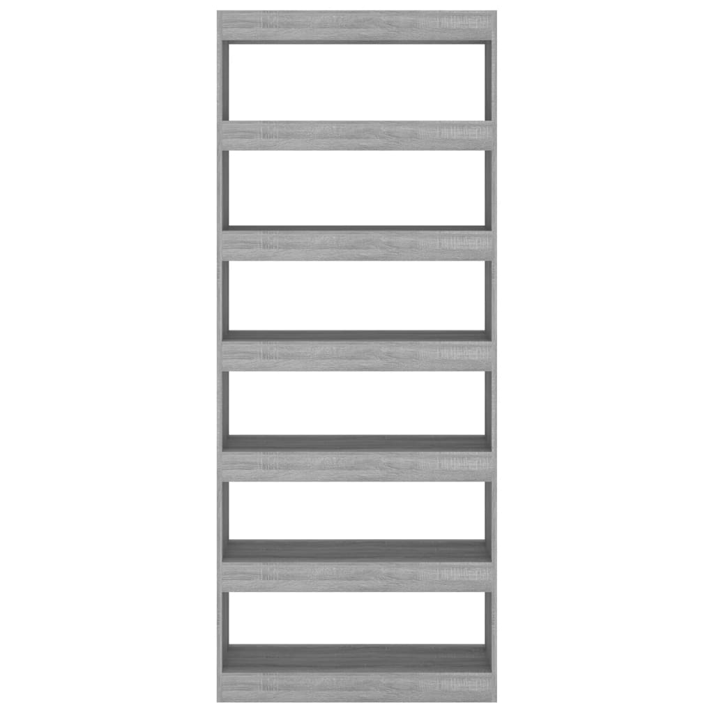 Bücherregal/Raumteiler Grau Sonoma 80x30x198 cm Spanplatte