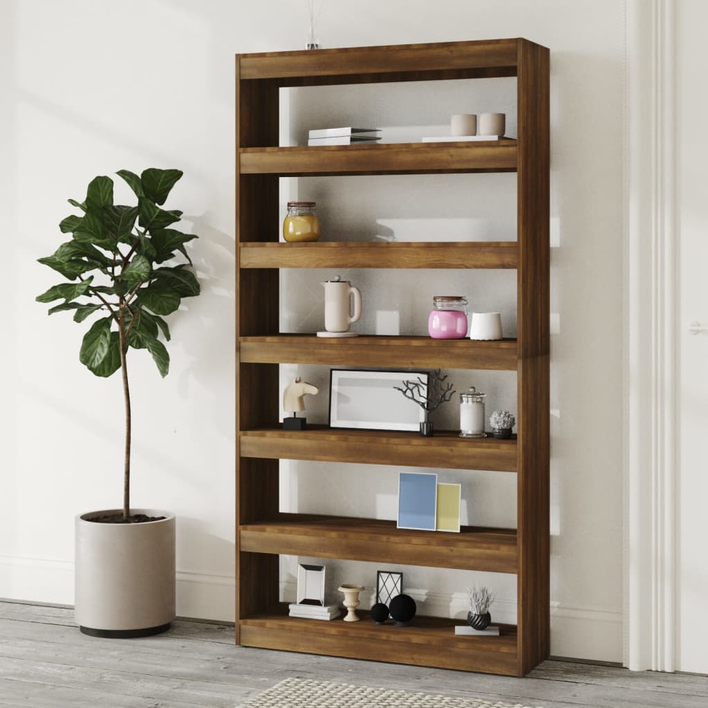 Bücherregal/Raumteiler Braun Eiche 100×30×198 cm Holzwerkstoff